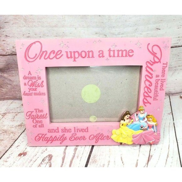 Once Upon A Time Pink Princess Picture Frame Authentic Original Disney Parks - Picture 1 of 12
